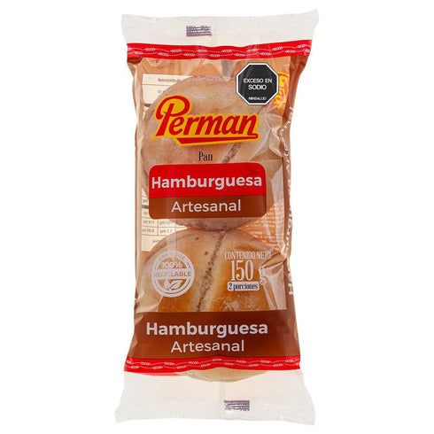 pan hamburguesa perman 2u 150g artesanal